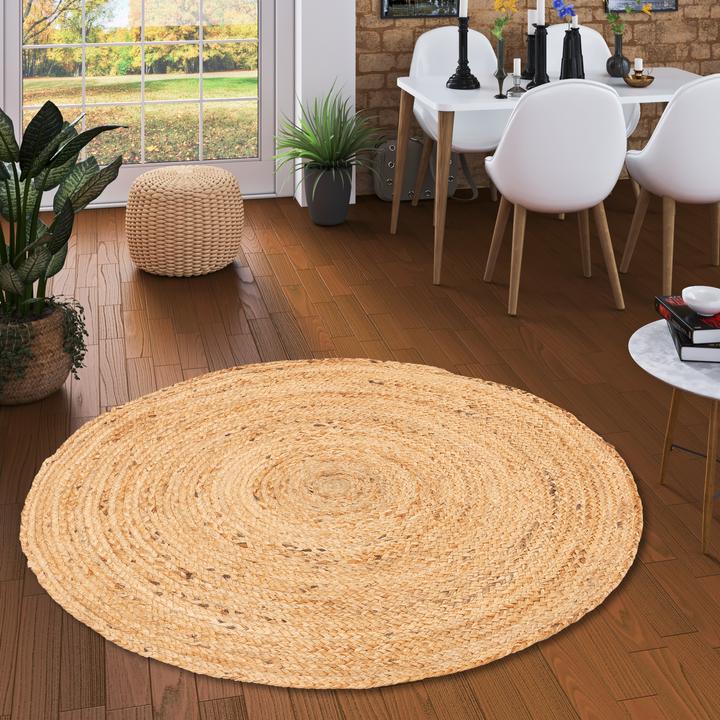 Actual product image Pergamon Natural Fiber Handmade Jute Carpet Nele Round (120 x 120 cm)