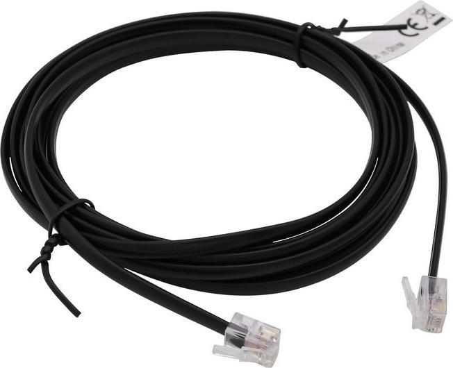 RND Electronics Telefonkabel / Modularkabel, RJ12-Stecker - RJ12-Stecker, Flach, 1m, Schwarz