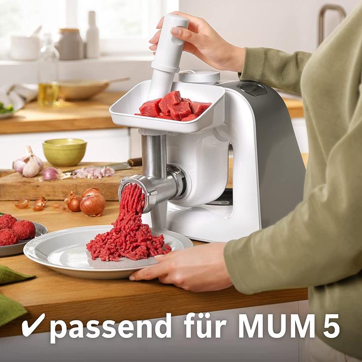 Immagine prodotto Bosch Hausgeräte Attacco per tritacarne, manomentro, disco perforato in acciaio inox da 4,5 mm, MUZ5FW1