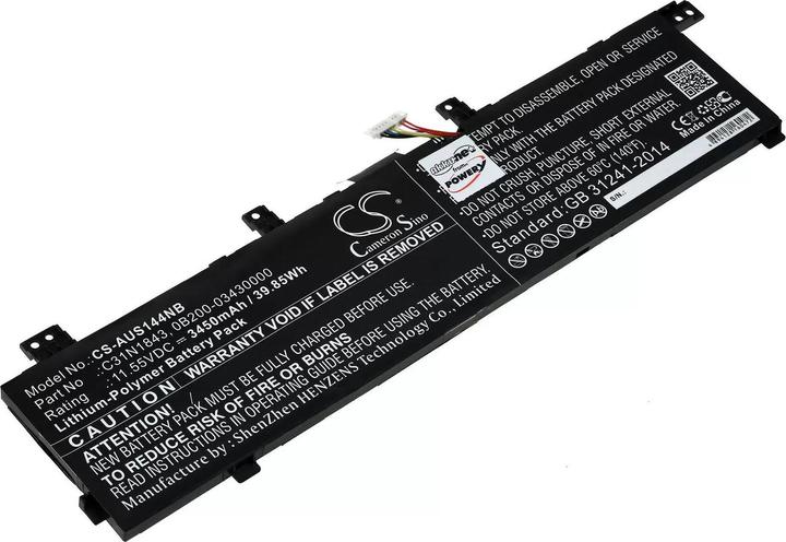 Produktbild AccuCell Akku passend für Laptop Asus VivoBook S15 S532FA-BN139T, Typ C31N1843 - 11,55V - 3450 mAh (3450 mAh)