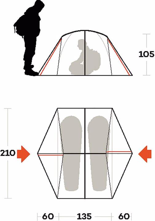 Actual product image Ferrino Grit 2 FR Tent (Dome tent, 1.95 kg, 2 persons)