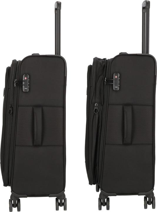 Immagine prodotto D&N Travel Line 9704 Set di valigie a 4 ruote, 3 pezzi con ripiegamento elastico (220 l, XL (da 115l))
