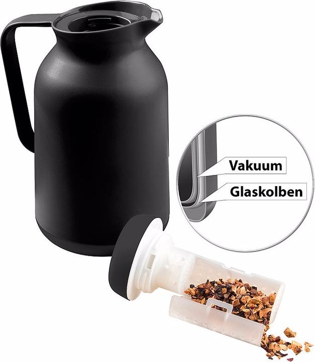 Produktbild Rosenstein & Söhne 2in1-Vakuum-Isolierkanne für Kaffee und Tee, mit Teesieb, 1 Liter (1 l)