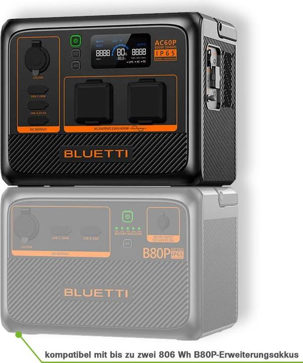 Produktbild Bluetti AC60P (504 Wh, 9.10 kg)