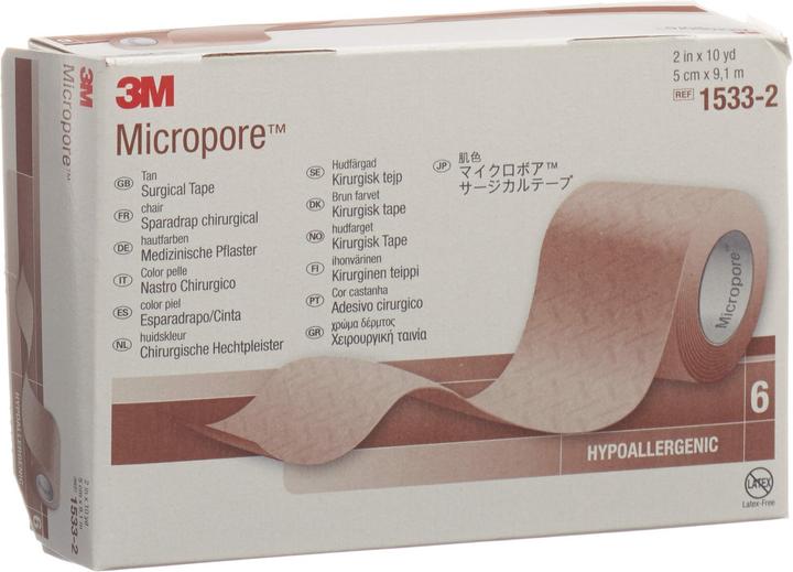 3M Rollenpflaster ohne Dispenser 50mmx9.14m hautfarbig (6 x)