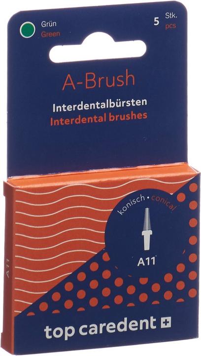 Top Caredent A11 IDBH-GK Interdentalbürste grün konisch >1.1mm (5 x, 4.30 mm)