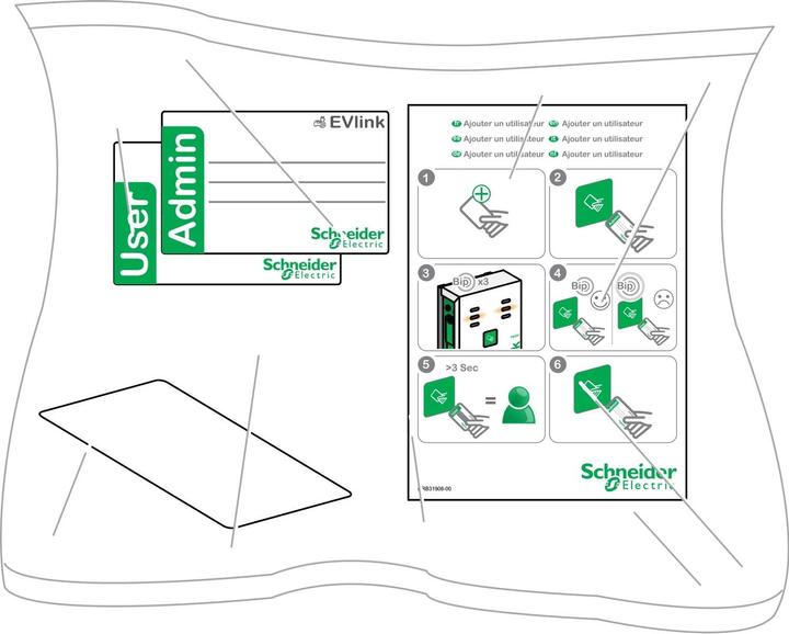 Schneider Electric EVlink, badges RFID