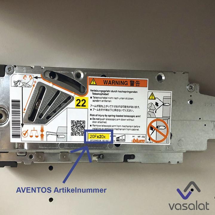 Produktbild Vasalat Blum Dämpfer 22K2044 für Klappenbeschlag Aventos HF Kraftspeicher, 2 Stück (2 Stk.)