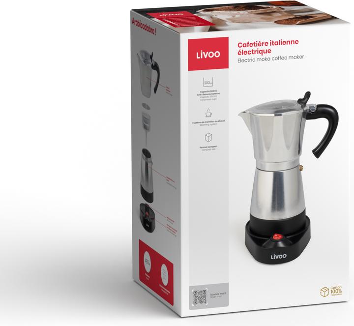 Actual product image Livoo Electric moka coffee maker (6 T.)
