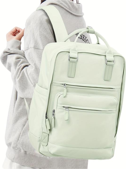 Produktbild Only-Bags.Store Solide Farbe Computer Laptop-Rucksack, einfache Preppy-Stil Schultasche, lässig Nylon Reise Sport