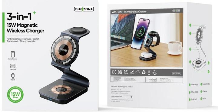Image du produit Duzzona Station de charge multiple sans fil 3 en 1 MagSafe QI 15W (15 W)