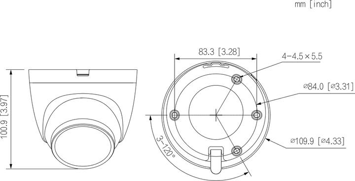Produktbild Dahua NET CAMERA 4MP IR EYEBALL/IPC-HDW2441TM-S-0280B (2688 x 1520 Pixel)