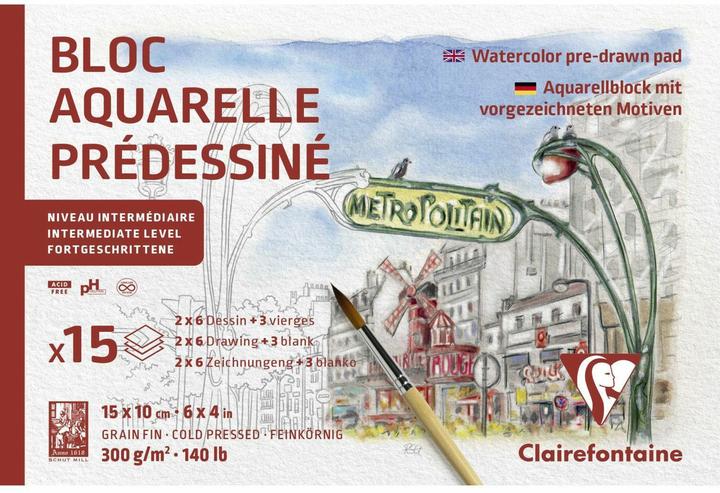Immagine prodotto Clairefontaine Blocco di acquerello (300 g/m², 15 x)