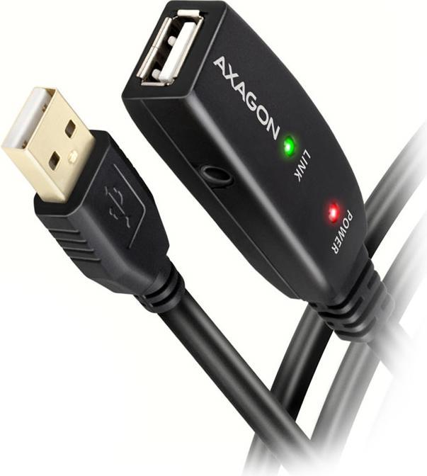 Produktbild Axagon ADR-220 aktives USB 2.0 Verlängerungskabel, USB-A Stecker/Buchse - 20m (20 m, USB 2.0)