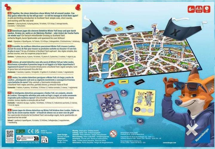 Actual product image Ravensburger Scotland Yard Junior (German, Portuguese, English, Italian, Dutch, French, Spanish)