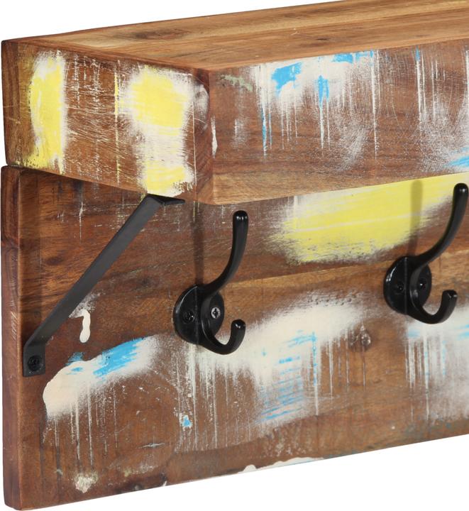 Actual product image VidaXL Coat rack with shelf Wall-mounted made of solid reclaimed wood and metal