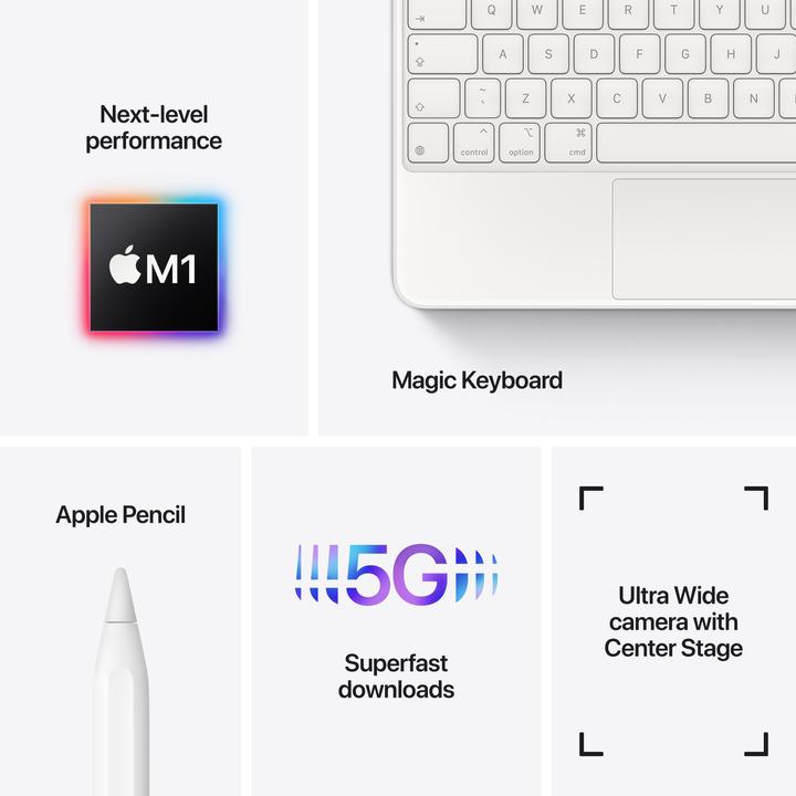 Image du produit Apple iPad Pro 2021 (3. Gen) (5G, 11", 2000 Go, Silver)