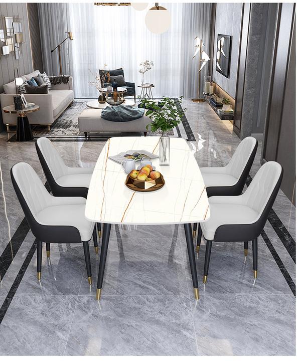 Image du produit Spa Solutions Table de salle à manger Milano Platinum-White 160 cm (160 x 80 x 75 cm)