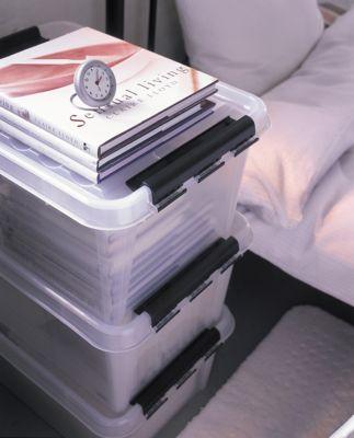 Produktbild Certeo Aufbewahrungsbox Classic Plus | 32 l | Transparent | Mit Deckel | VE 3 | SmartStore