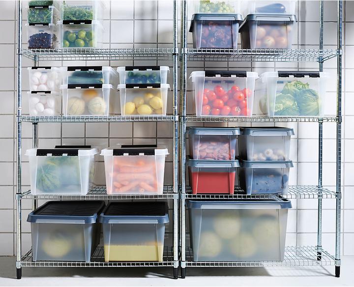 Produktbild Certeo Aufbewahrungsbox Classic Plus | 32 l | Transparent | Mit Deckel | VE 3 | SmartStore
