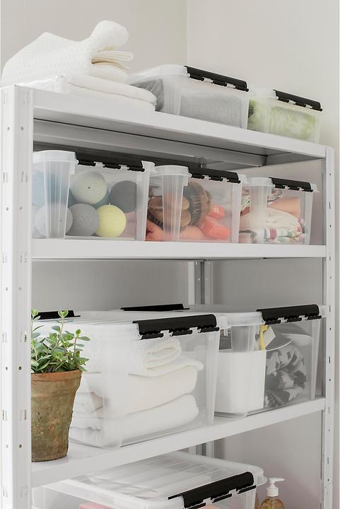 Produktbild Certeo Aufbewahrungsbox Classic Plus | 32 l | Transparent | Mit Deckel | VE 3 | SmartStore