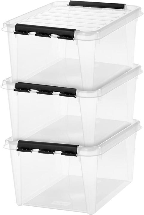 Produktbild Certeo Aufbewahrungsbox Classic Plus | 32 l | Transparent | Mit Deckel | VE 3 | SmartStore