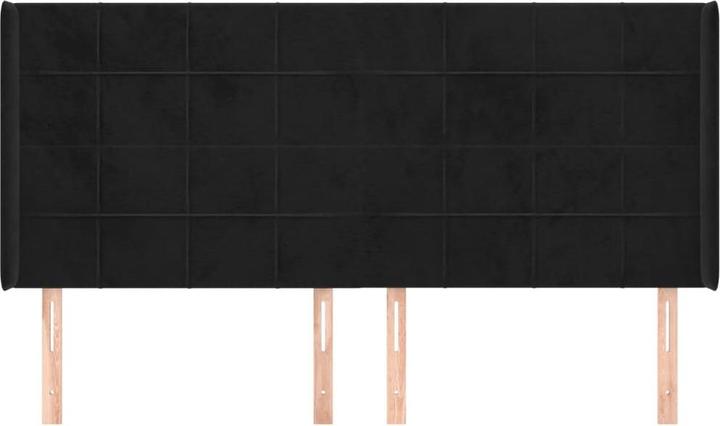 Produktbild VidaXL Kopfteil mit Ohren Schwarz 203x16x78/88 cm Samt,Farbe (203 x 16 x 88 cm)