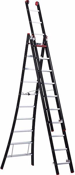 Actual product image Altrex NEVADA multi purpose ladder, 3-part, black, 3 x 10 rungs. (Multi-purpose ladder, 750 cm)