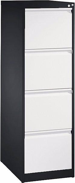 Actual product image C+P ACURADO suspension filing cabinet, 1 track, 4 drawers, black grey / traffic