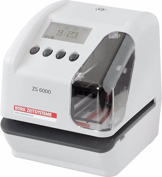 Actual product image Bürk ZS 6000 time/date/text printer, HxWxD 181 x 156 x 179 mm, light grey/dark grey.