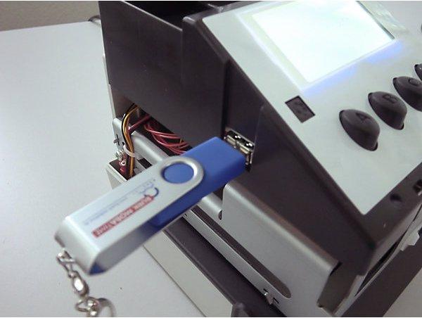 Actual product image Bürk ZS 6000 time/date/text printer, HxWxD 181 x 156 x 179 mm, light grey/dark grey.