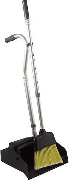 Actual product image Rs-Reinigungssysteme Dustpan with broom, telescopic handle, extendable 920 - 1170 mm, silver / black.