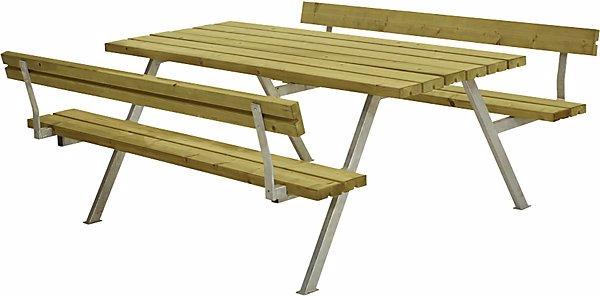 Actual product image Plus Garten Picnic bench, with back rest, for 6 persons, length 1770 mm, natural. (118 cm)