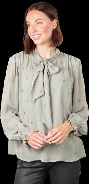 Produktbild Scotch & Soda Embroidered Blouse Tie Neck Grey Sheer (S)