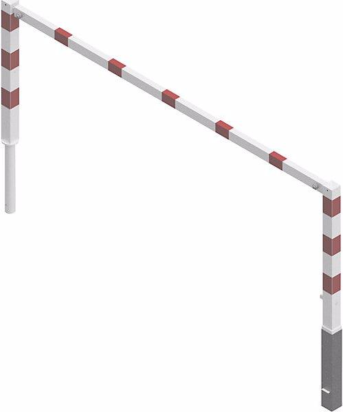 Image du produit Schake Barrière pivotante, avec barre supérieure, blanc avec bandes réfléchissantes