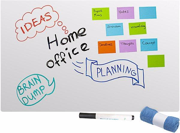 Actual product image smiT Whiteboard, frameless, enamelled steel, white, WxHxD 980 x 980 x 7 mm, with