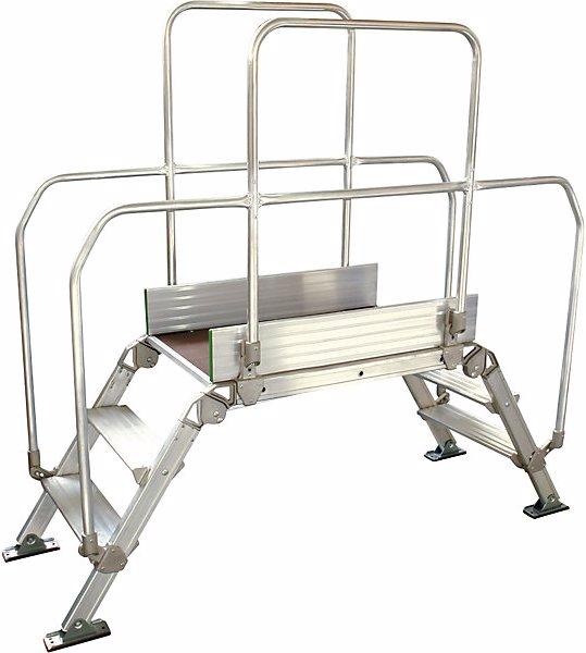 Facal Passerelle en aluminium, charge totale max. 200 kg, 3 marches, plate-forme 900 x (Échafaudages, 90 cm)
