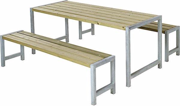 Immagine prodotto Plus Garten Set di tavolo e panche, legno di conifera certificato, pino naturale. (186 cm)