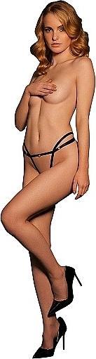 Actual product image Le Désir Sophia - Brief with Open Crotch and Buttock, Adjustable Slider and Golden Details - One Size (One size)