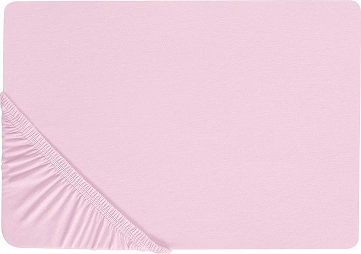 Produktbild Beliani Spannbettlaken Baumwolle rosa 140 x 200 cm JANBU (140 x 200 cm)
