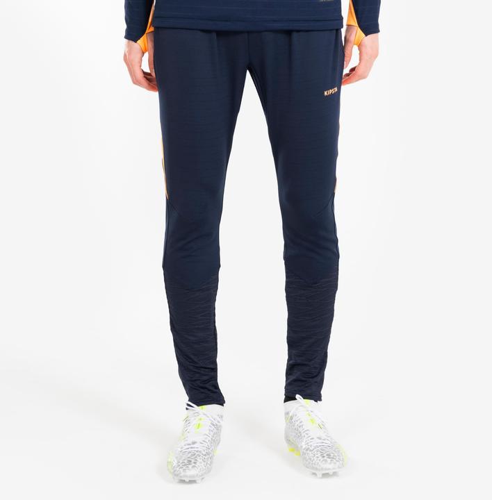 Actual product image Kipsta Women's/men's football training trousers - CLR orange/navy blue (W34/L34)