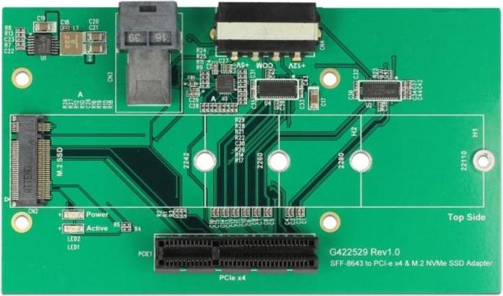 Actual product image Delock Adapter U.2 SFF-8643 > PCIe x4 or M.2 Key M Slot