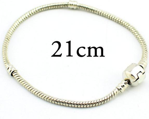 Actual product image Hermex Bracelet silver plated for beads / charms - 21cm Silvery (21 cm, Metal alloy)