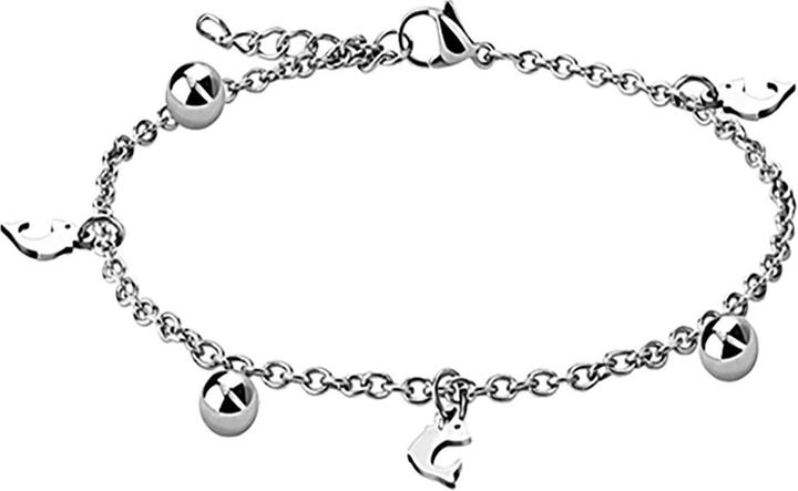 Actual product image Star Piercing Silver necklace with beads and dolphin (Surgical steel 316L)