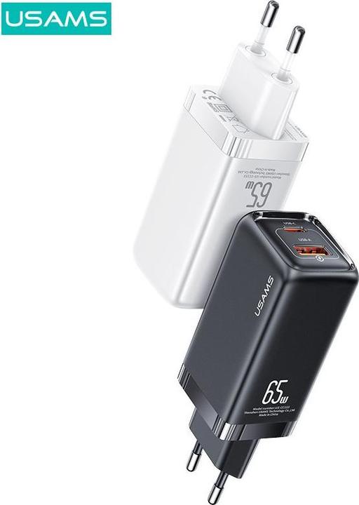 Image du produit Usams Ład. siec. 1xUSB-C+1xUSB T47 65W PD Fast Charging Super Si czarny/black CC153TC01 (US-CC153) (65 W)