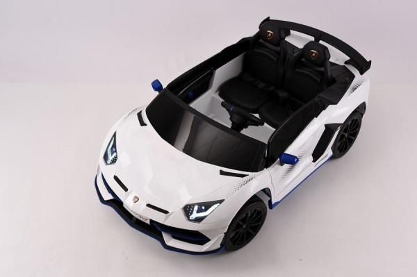 Produktbild Es-toys Elektro Kinderfahrzeug “Lamborghini Aventador SVJ Xago 2 Sitzer” – lizenziert -MP3, Ledersit (12 V)
