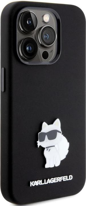 Image du produit Karl Lagerfeld KLHCP15LSMHCNPK iPhone 15 Pro 6.1" czarny/black Silicone Choupette Metal Pin (Apple iPhone 15 Pro)