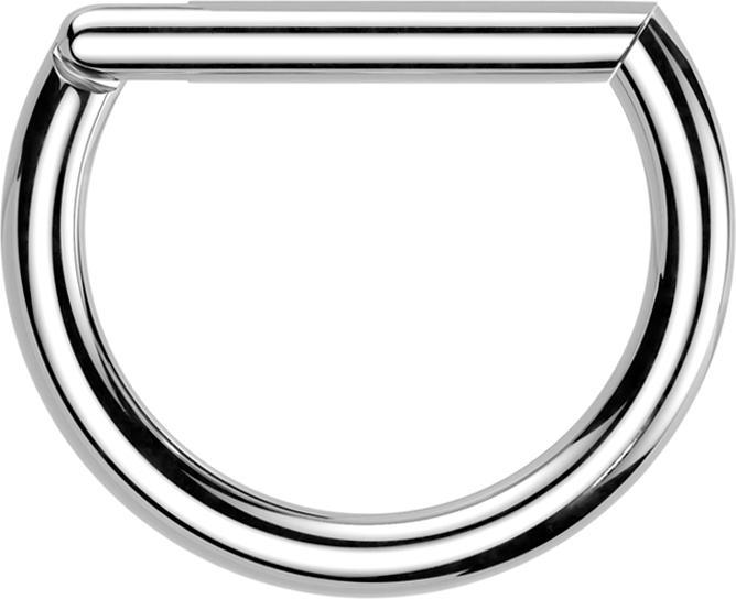 Actual product image Star Piercing Micro segment ring hinged silver half ring (without brass, Titanium G23)