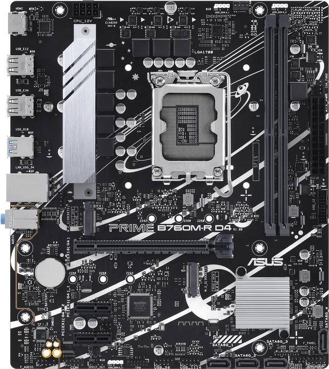 ASUS MB PRO B760M-R D4 (LGA 1700, Intel B760, mATX)