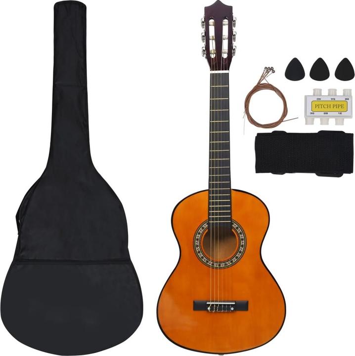 Produktbild VidaXL 8 Piece Classical Guitar Beginner Set (Akustik Gitarren Set, Nylon, Lindenholz, Hartplastik)